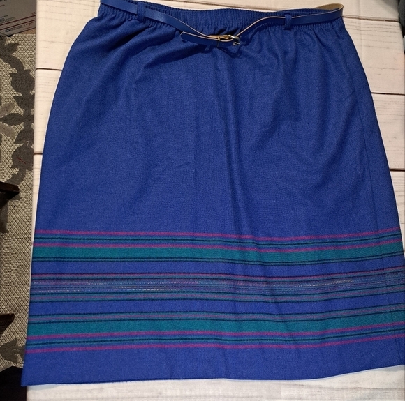 Ermané Vintage Wool Blend Skirt With Belt Size 40 XL - Picture 1 of 8